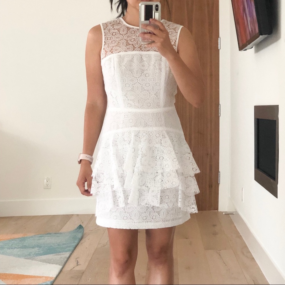 White lace peplum dress